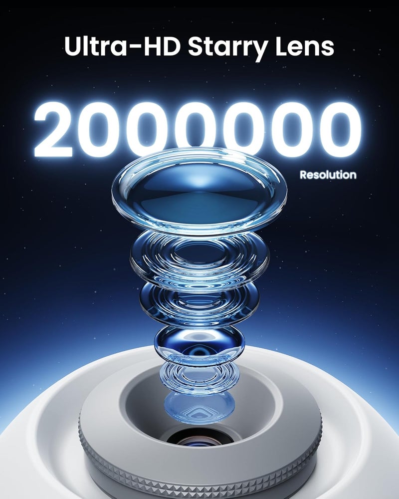 POCOCO Galaxy Star Projector with 2M-Pixel Lens & 5K Discs | Home Planetarium Projector for Relaxation, Study, and Sleep Aid | Includes 2 Films | Ideal Gift - Image 2